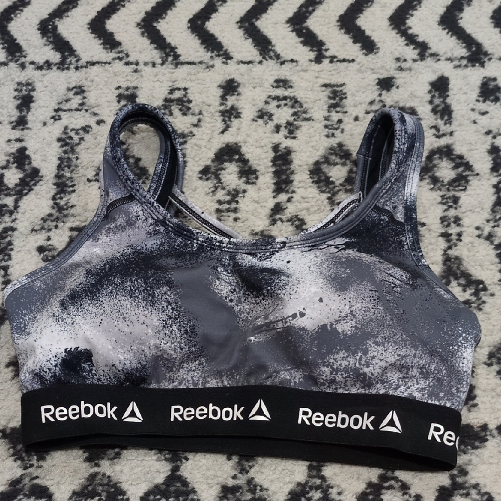 Reebok Monochrome Patterned Sports Bra
